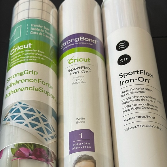Cricut Bundle SportFlex Iron-On Heat Transfer Vinyl & Transfer Tape 3 Rolls - Picture 5 of 6